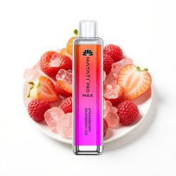 Hayati Pro Max 4000 Puffs Disposable Vape Fraise Framboise Glacée avec batterie rechargeable et LED