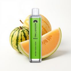 Hayati Pro Max 4000 Puffs Disposable Vape Mogu Mogu Melon (Melon Mogu Mogu) avec batterie rechargeable et LED