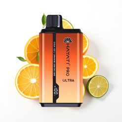 Hayati Pro Ultra 15000 Puffs Vape Disposable Cola Glacé Orange Citron & Lime avec 49 saveurs et 2×12ml