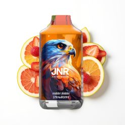 JNR Falcon 16000 Puffs Disposable Vape Fraise Hubba Bubba avec LED Intelligente et Double Mesh Coil