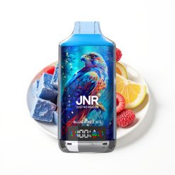 JNR Falcon X 18000 Puffs Vape Disposable Bleu Framboise Glace avec Affichage Numérique et Charge Rapide Type-C