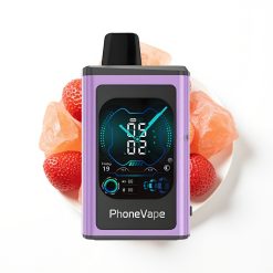 JNR PhoneVape 30000 bouffées Vape Jetable Fraise Glacée avec Batterie Rechargeable 850mAh et Écran Complet