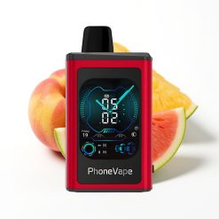 JNR PhoneVape 30000 bouffées Vape Jetable Pêche Mangue Pastèque avec Batterie Rechargeable 850mAh et Écran Complet