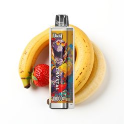Uwin Crystal 10000 Puffs Fraise Banane Disposable Vape avec RGB et Type-C