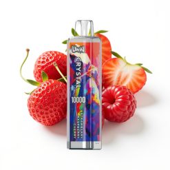 Uwin Crystal 10000 Puffs Vape Disposable Fraise Framboise Cerise avec lumière RGB