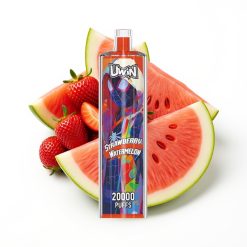Uwin Shisha Hookah Crystal 20000 Puffs Fraise Pastèque Rechargeable Mesh Coil