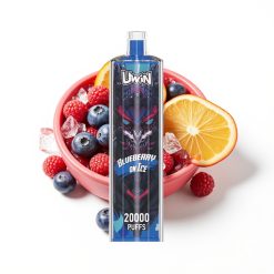 Uwin Shisha Hookah Crystal 20000 Puffs Myrtille Sur Glace avec batterie 650 mAh